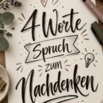 4 Worte Spruch zum Nachdenken