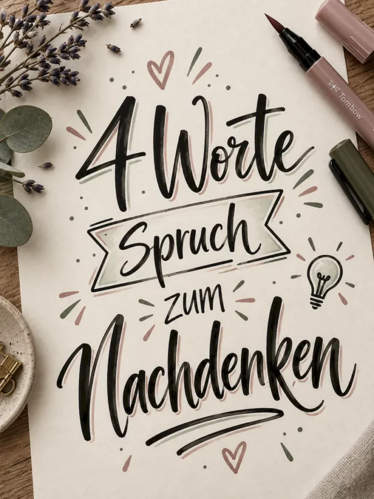 4 Worte Spruch zum Nachdenken