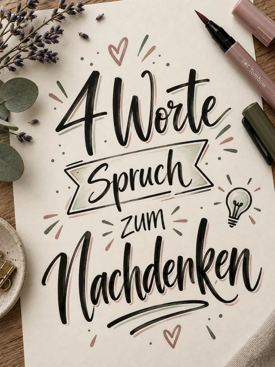 4 Worte Spruch zum Nachdenken